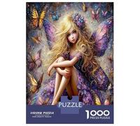 Fairy butterfly flower 1000pc Classic Jigsaw Puzzle Jigsaw Puzzle Bundle Extra-Thick Cardboard Collector Mind Relaxation Travel Office Break Holiday 70x50cm/1000pcs