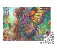 Fairy Butterfly Garden 1000pc Heavy-duty Cardboard Puzzle for Adults Brain Teaser Lovers Team Building Leisure Entertainment Home Leisure Time 52x38cm/1000pcs
