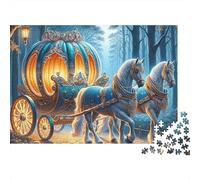 Fairy Carriage 1000 Piece Jigsaw Puzzle Paper for Adults Enchanted Forest Night Scene Puzzle Game for Family Relaxation Focus Home Gift 52x38cm/1000pcs