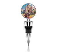 Fairy Castle Raccoon Wine Stopper Reusable Wine Bottle Stopper Decorative Metal Beverage Bottle Toppers for Champagne, Liquor & Oil Bottles Wedding Christmas Party Bar Decor