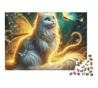 Fairy Cat Butterfly 1000pc Heavy-duty Cardboard Puzzle for Adults Brain Teaser Lovers Team Building Leisure Entertainment Home Leisure Time 70x50cm/1000pcs