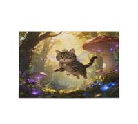 Fairy Cat in Enchanted Forests Wooden Jigsaw Puzzle for Adults Hard Impossible Difficult Challenging Family Puzzle 500 Piecing