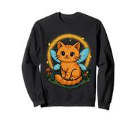 Fairy Cat Magic in Whimsical Forest Sweatshirt