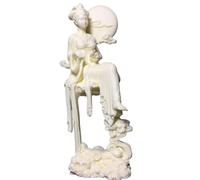 Fairy Chang'e Flying To The Moon Statue Chinese Mythological Moon Goddess Sculpture Ornament Home Living Room Shelf Loft Decor,White