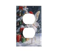 Fairy Christmas Wall Plate Stainless Steel Electrical Outlet Cover Decorative Switch Plates Electric Receptacle Plug Cover Wallplate Duplex Wall Plates 4.5" X 2.8"