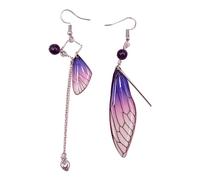 Fairy Cicada Butterfly Wings Earrings Fantasy Jewelry Gradient Colorful Rhinestone Sequins Long Drop Earrings Butterfly Wing For Women Dangle Drop Jewelry For Women Wedding Dangle With Girls