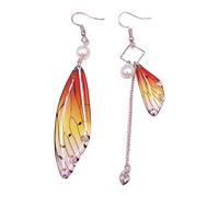 Fairy Cicada Butterfly Wings Earrings Fantasy Jewelry Gradient Colorful Rhinestone Sequins Long Drop Earrings Butterfly Wing For Women Dangle Drop Jewelry For Women Wedding Dangle With Girls