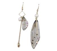 Fairy Cicada Butterfly Wings Earrings Fantasy Jewelry Gradient Colorful Rhinestone Sequins Long Drop Earrings Butterfly Wing For Women Dangle Drop Jewelry For Women Wedding Dangle With Girls