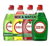 Fáiry Clean & Fresh Washing Up Liquid 320ml Mix & Match Powerful Dishwashing Liquid for Sparkling Clean Dishes | Grease-Cutting Fast-Rinsing Formula | Lemon, Original, Pomegranate, Apple & Rhubarb