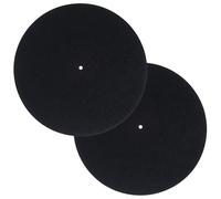 FAIRY CORA 2 Pack Turntable Mat 12-Inch Anti-Vibration Slipmat for Vinyl Record Player, Anti-Static Felt Slip Mat Reduces Noise and Static Dust Control for Home DJ Studio Equipment (Black)