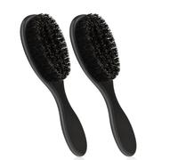 FAIRY CORA Barber Brush Set, 2 PCS Beard Styling Brush with Soft Bristles, Neck Duster and Cleaning Brush for Men's Grooming, Professional Grooming Tools with Sturdy ABS Handle, Black