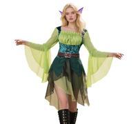 Fairy Costume Adult Halloween Cosplay Costumes for Women Boho Maxi Dress Vintage Sexy Dresses Halloween Party Decorations with Wing Renaissance Forest Fairy Outfit