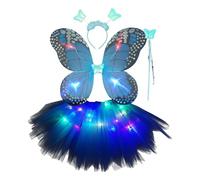 Fairy Costume for Girls, Tutu Skirt Bright Butterfly Wings Magic Headband, Fairy Costume Set - For and Girls, Party, Show, Birthday,