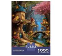 Fairy Cottage Jigsaw Puzzle for Adults 1000 Pieces Puzzle Game Enchanted Forest Relaxing Focus 38x26cm/1000pcs