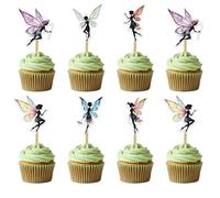 Fairy Cupcake Topper Decorations for Birthday Parties - Whimsical Cake Picks Featuring Wings, Wands, Flowers, and Magical Creatures - Enchanted Party Supplies for Fantasy Lovers