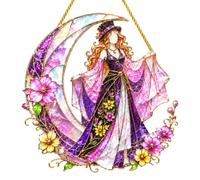 Fairy Dancer Sun Catcher, Exquisite Hanging Ornaments with Golden Chain, Weather-Resistant Suncatchers for Windows, Gardens and Courtyards, Window Decor Gift for Women