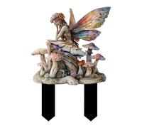 Fairy Decor for Outside, Bohemian Garden 2D Acrylic Stakes, 11.8 x 8.2 inch Outdoor Cute Landscaping Decor, Colorful Cartoon Ornaments, Sturdy and Lightweight for Flower Beds, Lawn