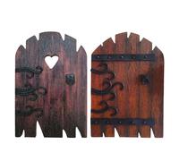 Fairy Door, 2 Wooden Fairy Garden Doors, Artistic Fairy Houses For Garden With Glorious Entrance, Vintage Wooden Miniature Garden Fairy Door For Patio Lawn