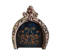 Fairy Door 2D Printed Wood Art for Magical Garden and Desktop (E, 14x12cm)