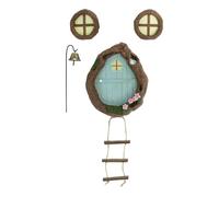 Fairy Door Cabin Set | Window Cabin Opening for Tree,Simple Creativity Fairy Door Garden Decor for Lawn, Garden, Trees