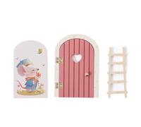 Fairy Door For Classroom - Natural Wood Tiny, Imagination Station Wall Decor, DIY School Accessory, Flush Mount Miniature Gate, Durable Playroom Art Feature | For Kids
