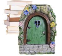 Fairy Door for Tree Trunk | Solar Garden Statue Outdoor Fairy Gate - Mystical Lighted House Accessories, Resin Pretend Play Whimsical Door for Patio, House, Lawn, Desk