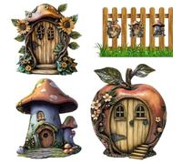 Fairy Door for Wall | Small Wooden Home Decoration, Garden Ornaments for 3 Pieces, for Table Wall Window Shelf Living Room Bedroom Indoor Outdoor Garden Po