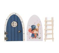 Fairy Door For Wall - Wooden Cartoon House, Adorable Mini Entrance, Decorative Kids Ornament, Cute Magic portals | Fantasy Doorway Decor For School Room, Apartment, Birthday, Thanksgiving, Holiday