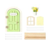 Fairy Door For Wall | Wooden Tiny Door Decoration | Cute Window Scandinavian Style Toys | Whimsical Princess Decor For Boy Girl Kids Princess Room Bedroom Playroom Nursery Kindergarten Patio Balcony