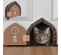 Fairy™ Door Interior Pet Door - Large Cat Door for Cats Up to 20 lbs, Durable & Versatile Indoor Kitty Door for Solid or Hollow Core, Stylish Cat Hole, Comfortable, Easy Install, with Tight Lock