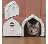 Fairy™ Door Interior Pet Door - Large Cat Door for Cats Up to 20 lbs, Durable & Versatile Indoor Kitty Door for Solid or Hollow Core, Stylish Cat Hole, Comfortable, Easy Install, with Tight Lock