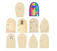 Fairy Door Painting Garden Doors Craft | Miniature Fairy Garden Accessories - Unpainted Miniature Tiny Door, for Kids Painting Crafts, Tree Décor, Accessories