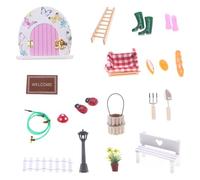 Fairy Door Set, Miniature Figures, Decorative Accessories, Miniature Door, Durable Enchanting Design for Kids Girls Home Terrarium Shelf Craft Room Indoor Display Outdoor Garden Decor