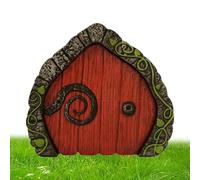 Fairy Door - Whimsical Miniature Figurine, Enchanted Garden Tree Trunk Entrance, Weatherproof Resin Forest Dwelling Gate, Hand Painted Mythical Wooden Sculpture, Outdoor Ornament for Backyard