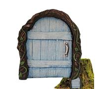Fairy Door - Whimsical Miniature Figurine, Enchanted Garden Tree Trunk Entrance, Weatherproof Resin Forest Dwelling Gate, Hand Painted Mythical Wooden Sculpture, Outdoor Ornament for Backyard