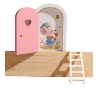 Fairy Door - Wooden Tiny Fairy Door | Cartoon Faîry Doors | for Baby Room Apartment Dormitory Office | Holiday Decoration for Birthday Party Christmas Thanksgiving | Dollhouşe Home Decoration