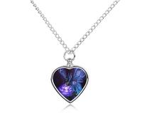 Fairy Dragon Custom Urn Necklace for Ashes Heart Keepsake Pendant Jewelry Memorial Cremation