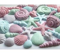 Fairy Dust Creations Mermaid Edible Seashells - Fondant Cupcake Toppers Nautical, Ariel Cake Topper, Under The Sea Party, Summer Beach Wedding