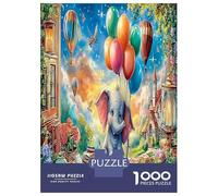 Fairy Elephant 1000 Piece Elephant Balloons Jigsaw Puzzles for Puzzles 1000 Pieces Jigsaw for Adults Challenging Puzzle Games Puzzles for Adults Gifts 38x26cm/1000pcs