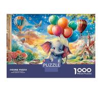 Fairy Elephant Jigsaws 1000 Piece Puzzle Colourful Challenging Brainteasing Impossible for Adults Kids 52x38cm/1000pcs