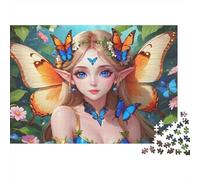 Fairy Fantasy Butterfly 1000 Pieces Adult Paper Jigsaw Puzzle Brain Challenge Educational Puzzles for Home Wall Decor Butterfly Fairy Paper Puzzles 38x26cm/1000pcs