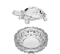 FAIRY FIRST Feng Shui Crystal Tortoise | Turtle with Crystal Plate for Good Luck Crystal Kachua Plate Bowl Tortoise On Plate Showpiece for Good Luck Turtle Vastu for Career and Luck (Glass, White)
