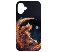 Fairy Flowers Butterflies Moon Graphic Case for iPhone 16 Plus