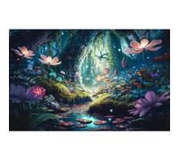 Fairy Forest Aquarium Background Tropical Forest Colorful Flowers Tranquil Stream Terrarium Background Jungle Rainforest Glitter Flowers Sunbeams Fish Tank Backdrop Jungle Reptile Backdrop 24x12in