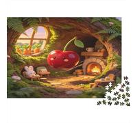 Fairy Forest Cherry House 1000 Piece Jigsaw Puzzle Paper Puzzle Game for Adults Cozy Indoor Scene Family Leisure Focus Decor Gift nan
