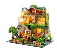 Fairy Forest DIY Miniature Dollhouse Kit | Large 3-Level Woodland Villa | Advanced Craft Kit for Adults (Fairy Forest A)