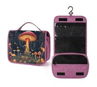 Fairy Forest Mushroom Hanging Toiletry Bag Galaxy Fairy Travel Wash Bag Cosmetics Makeup Organizer for Women Men Portability Multi-Compartment