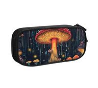 Fairy Forest Mushroom Pencil Case for Boys Girls Galaxy Fairy Large Pen Bag Desk Stationery Organizer Pencil Pouch for School Office Zippered Makeup Bag