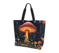 Fairy Forest Mushroom Tote Bag Women's Shoulder Handbags Galaxy Fairy Shopping Bags Water-Resistant Large Handbag with Inner Pocket for Work Travel School