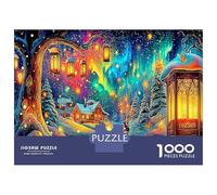 Fairy Forest Night Jigsaw Puzzle Lantern-lit Forest Path 1000 Pieces for Family Lovers Stress Relief Travel Puzzle 52x38cm/1000pcs